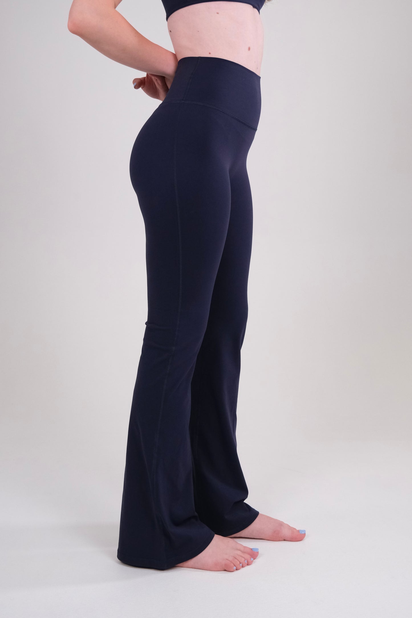 High Waisted Flares - Navy Blue