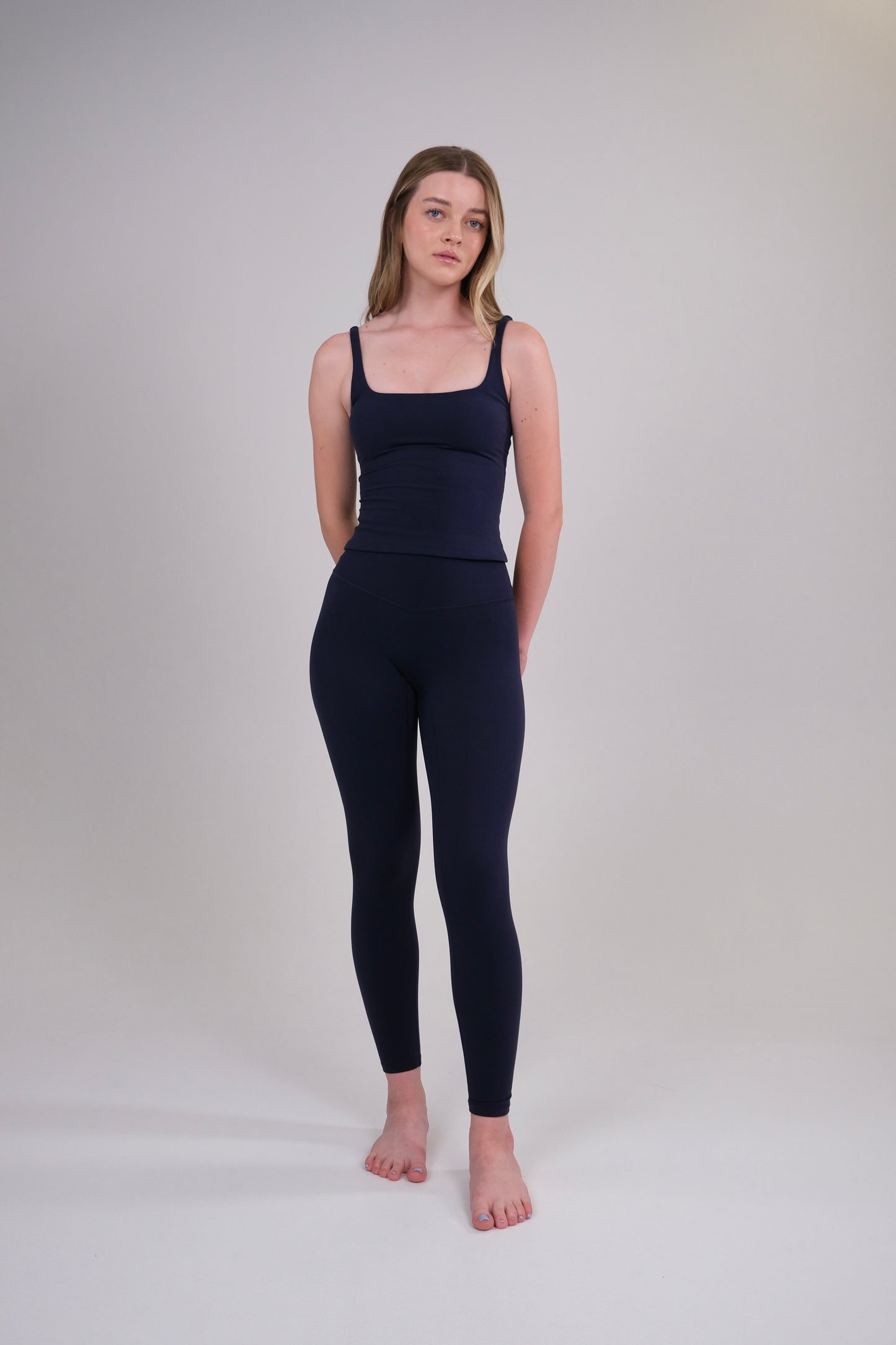 High Waisted Leggings - Navy Blue