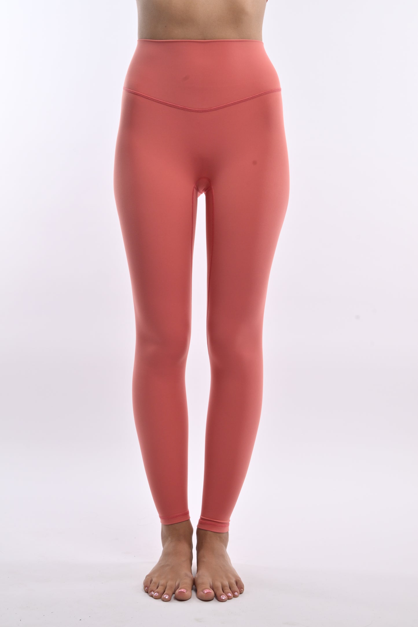High Waisted Leggings - Peach Blush