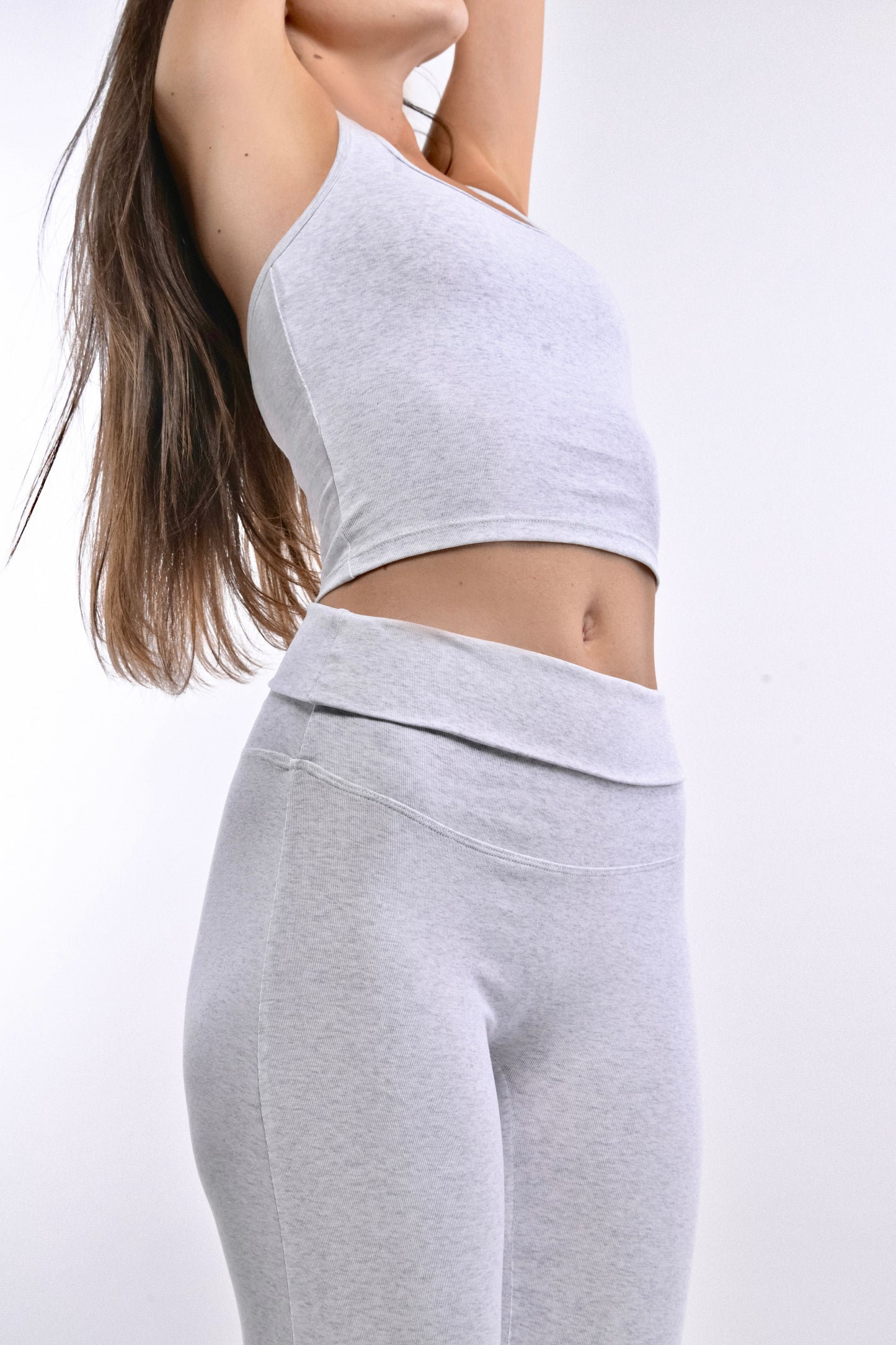 Multiway Fold Waist Flares - Marble Gray