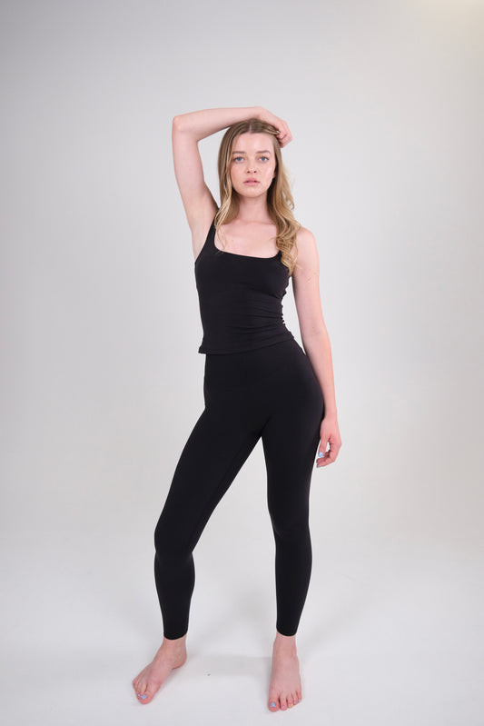 High Waisted Leggings - Nata Black