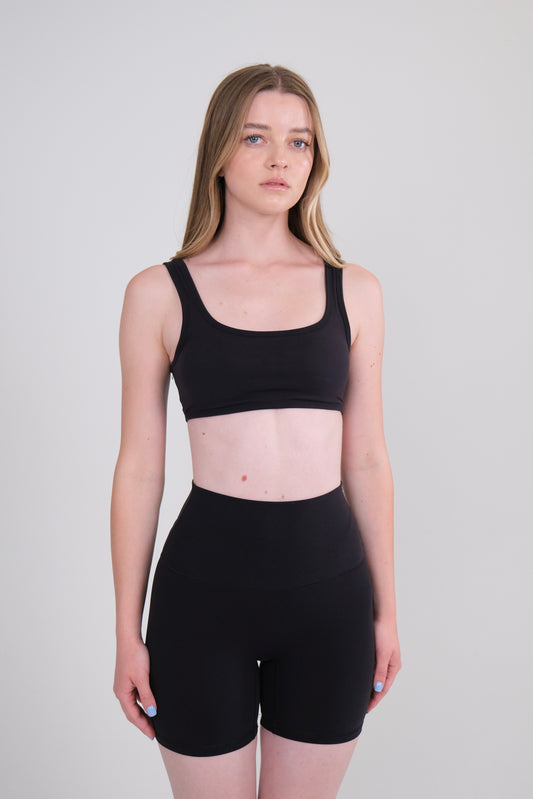 High Waisted Cycling Shorts - Nata Black