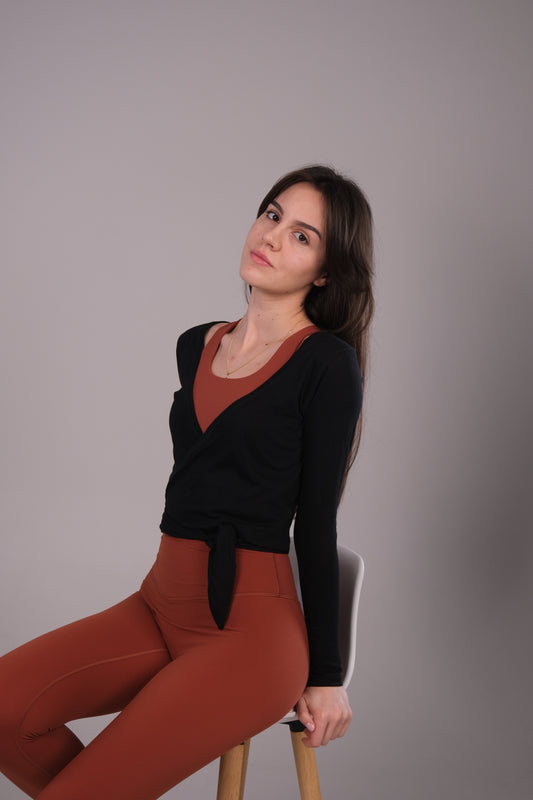 Ballerina Wrap Top - Black