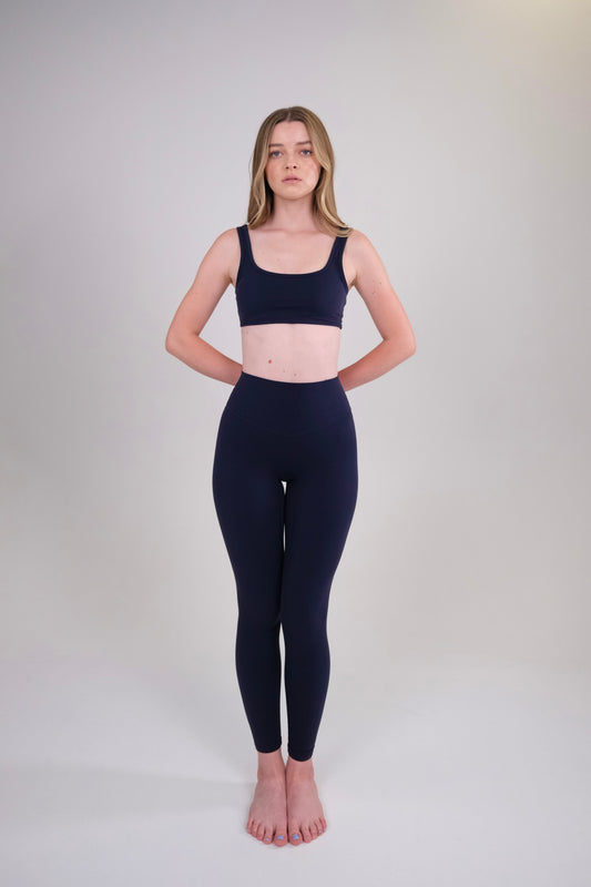 High Waisted Leggings - Navy Blue