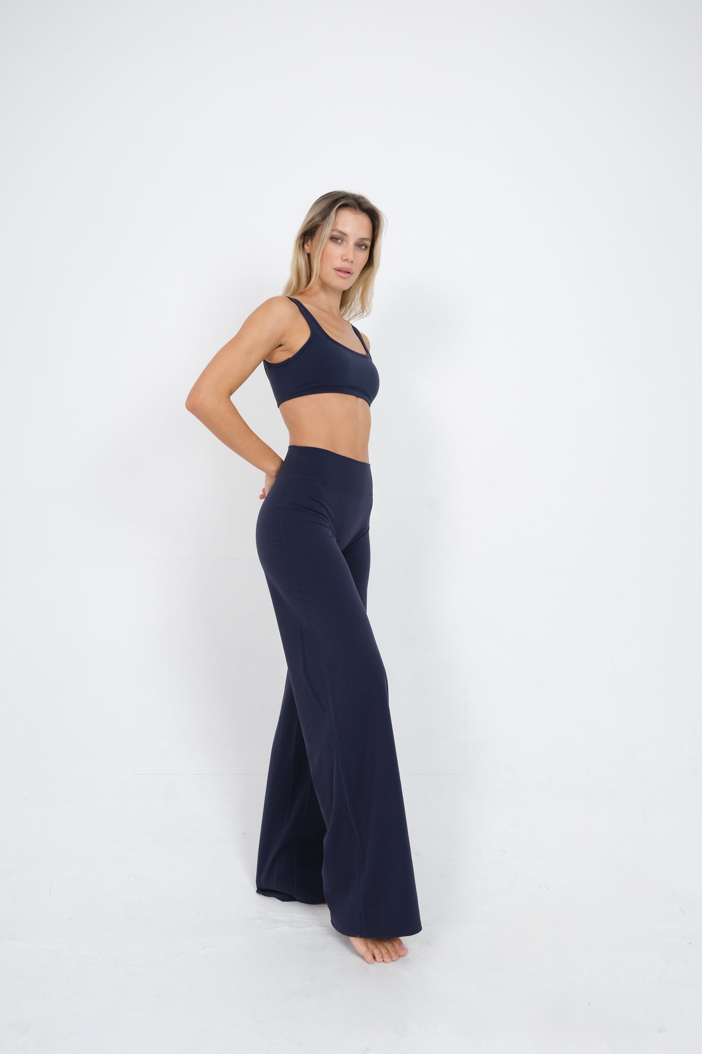 Wide Leg Pants - Navy Blue