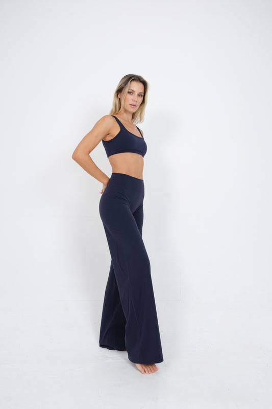 Wide Leg Pants - Navy Blue