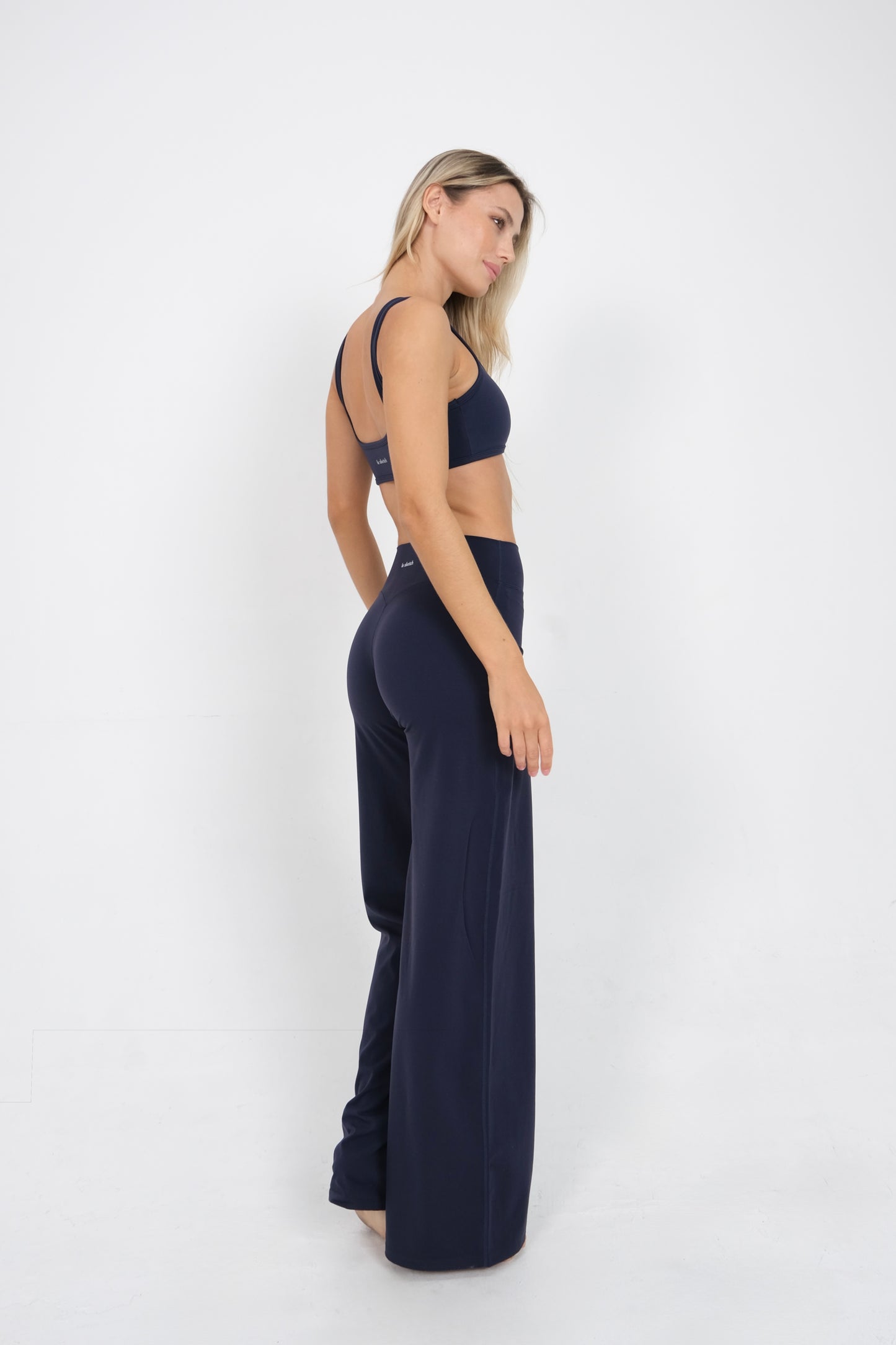 Wide Leg Pants - Navy Blue
