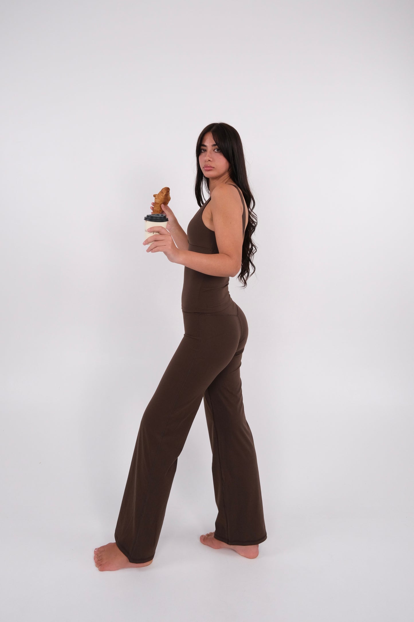 Wide Leg Pants - Coffee Bean
