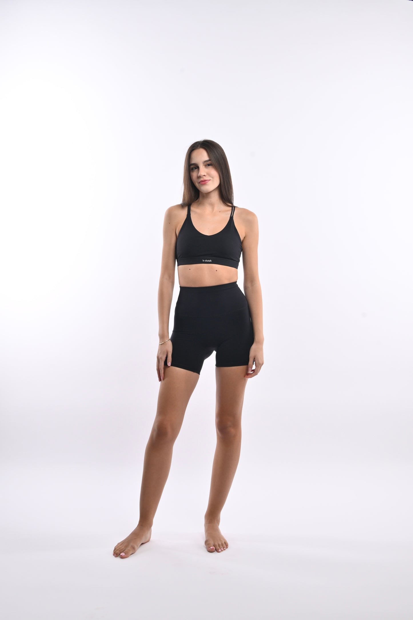 High Waisted Cycling Shorts - Nata Black