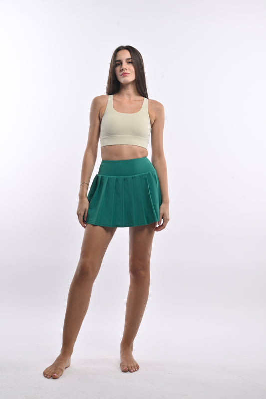 Pleated Tennis Skirt - Clover Green