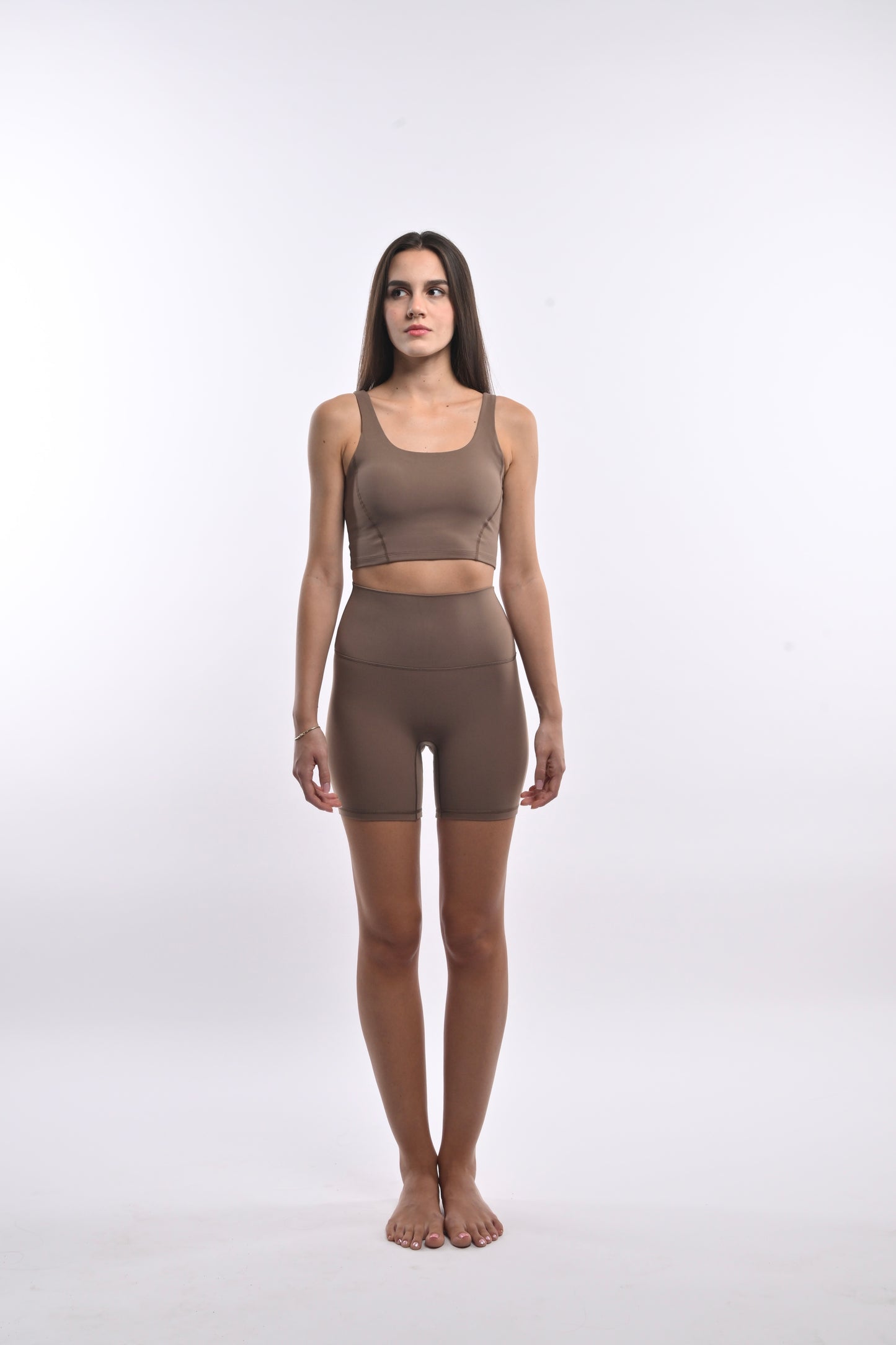 High Waisted Cycling Shorts - Mocha